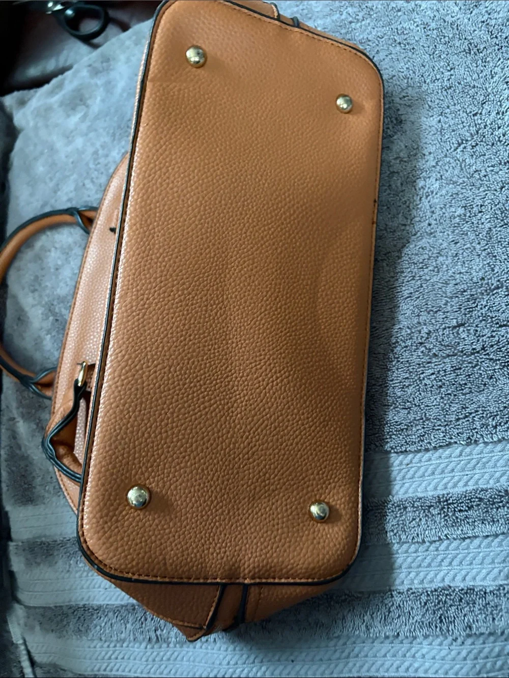 Tan Structured Dome Satchel Handbag - Unbranded